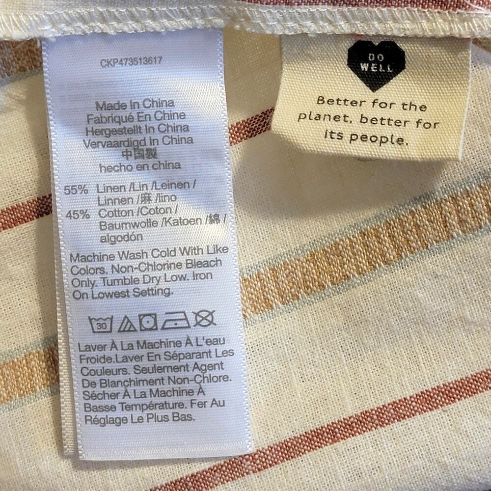Madewell NWT Stripe Sarong Wrap Midi Skirt Twist Front Linen Cotton Size 12 - Picture 12 of 16